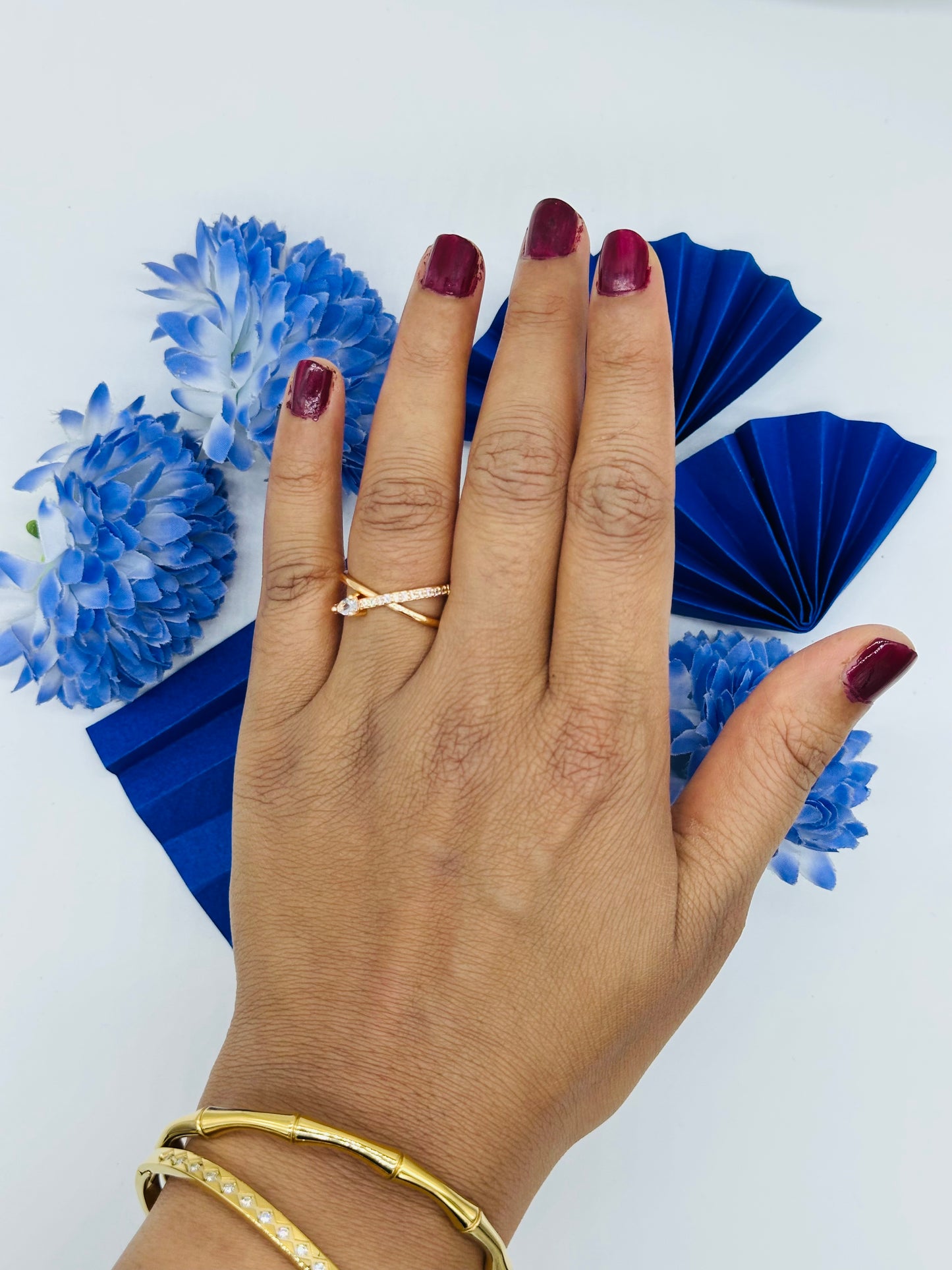Criss-Cross Sparkle Ring