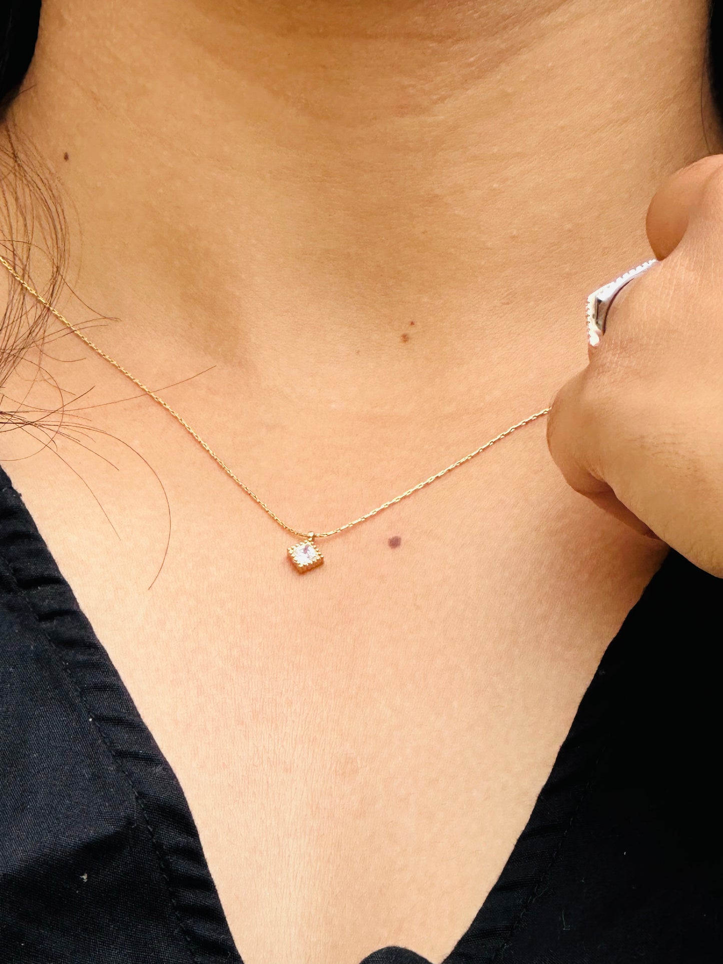 Square Diamond Necklace