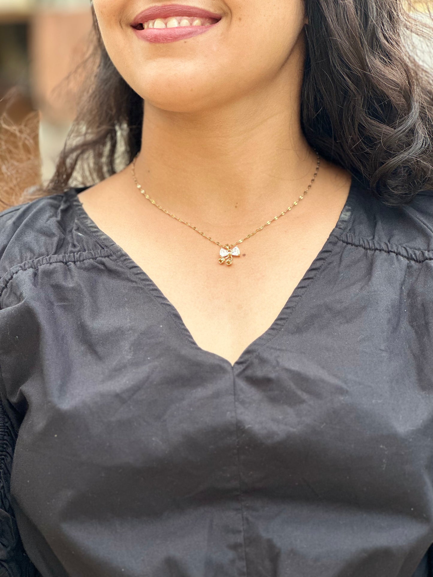 Crystal Bow Necklace