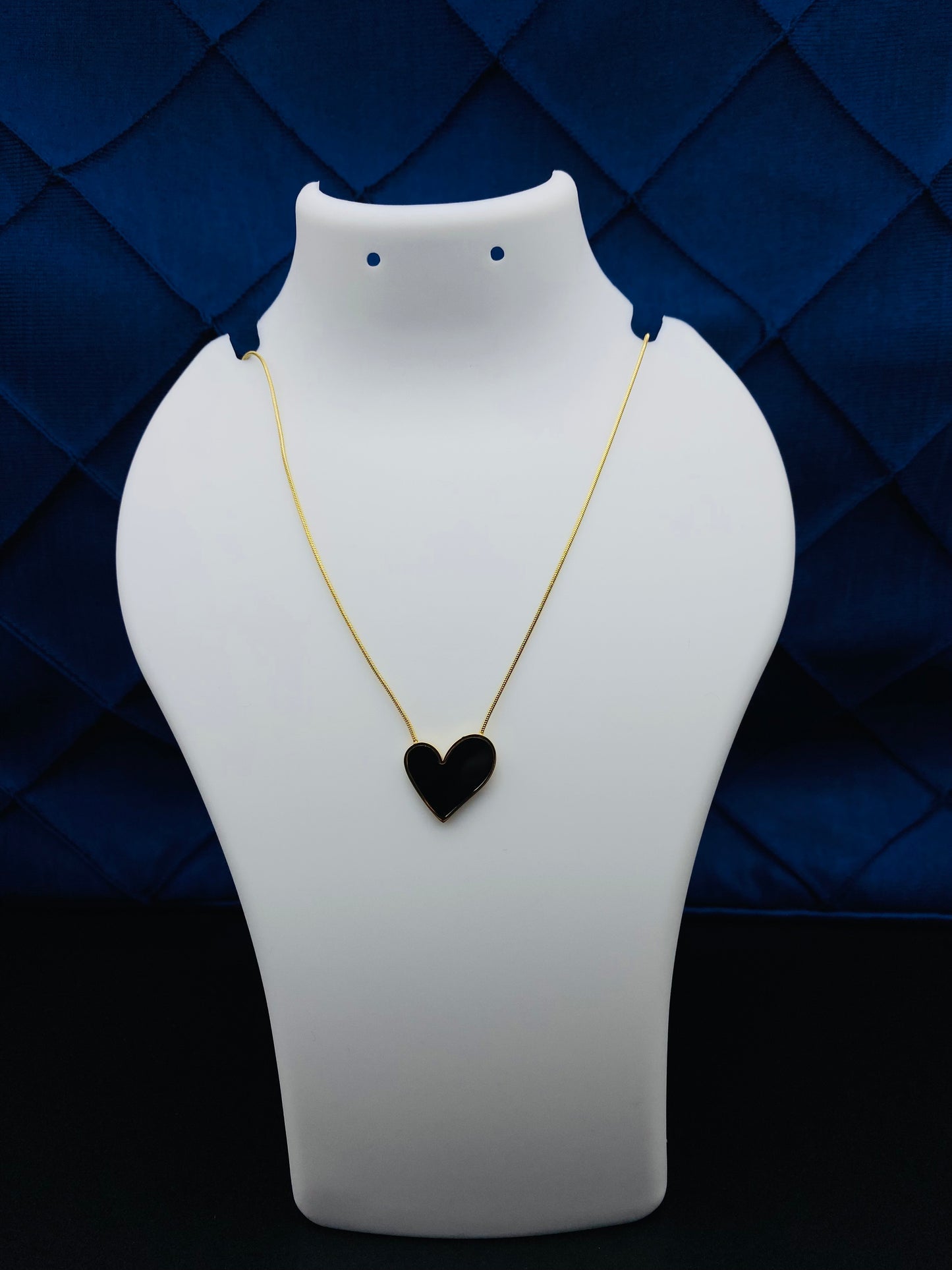 Black Onyx Heart Necklace