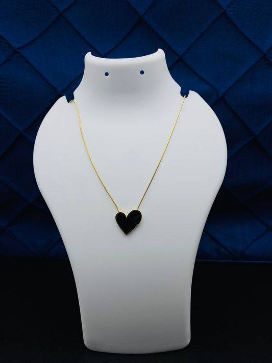 Black Onyx Heart Necklace