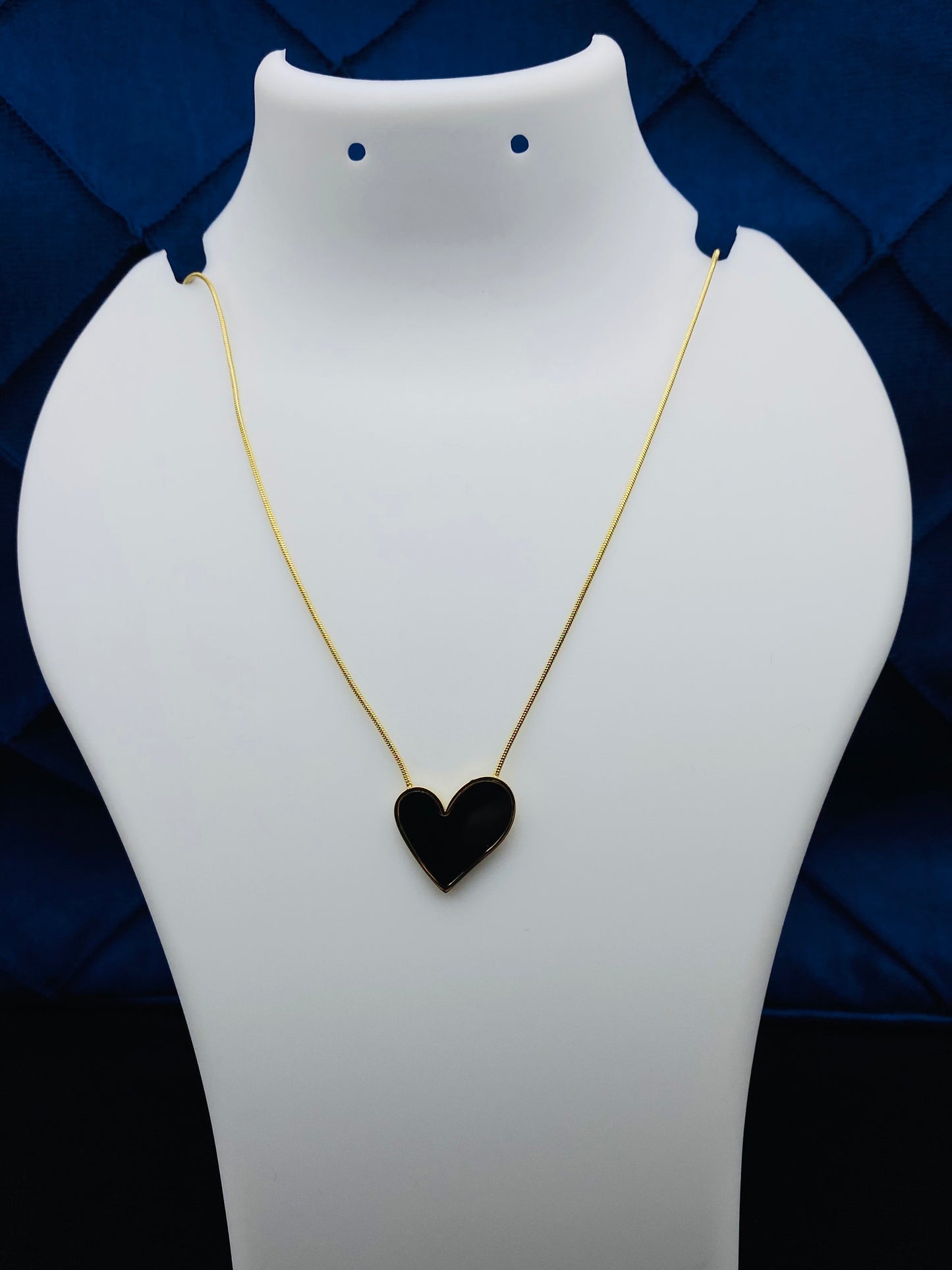 Black Onyx Heart Necklace