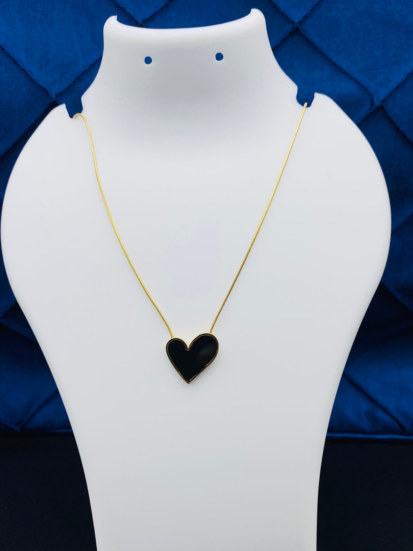 Black Onyx Heart Necklace