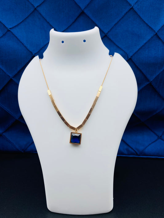 Sapphire Square Necklace