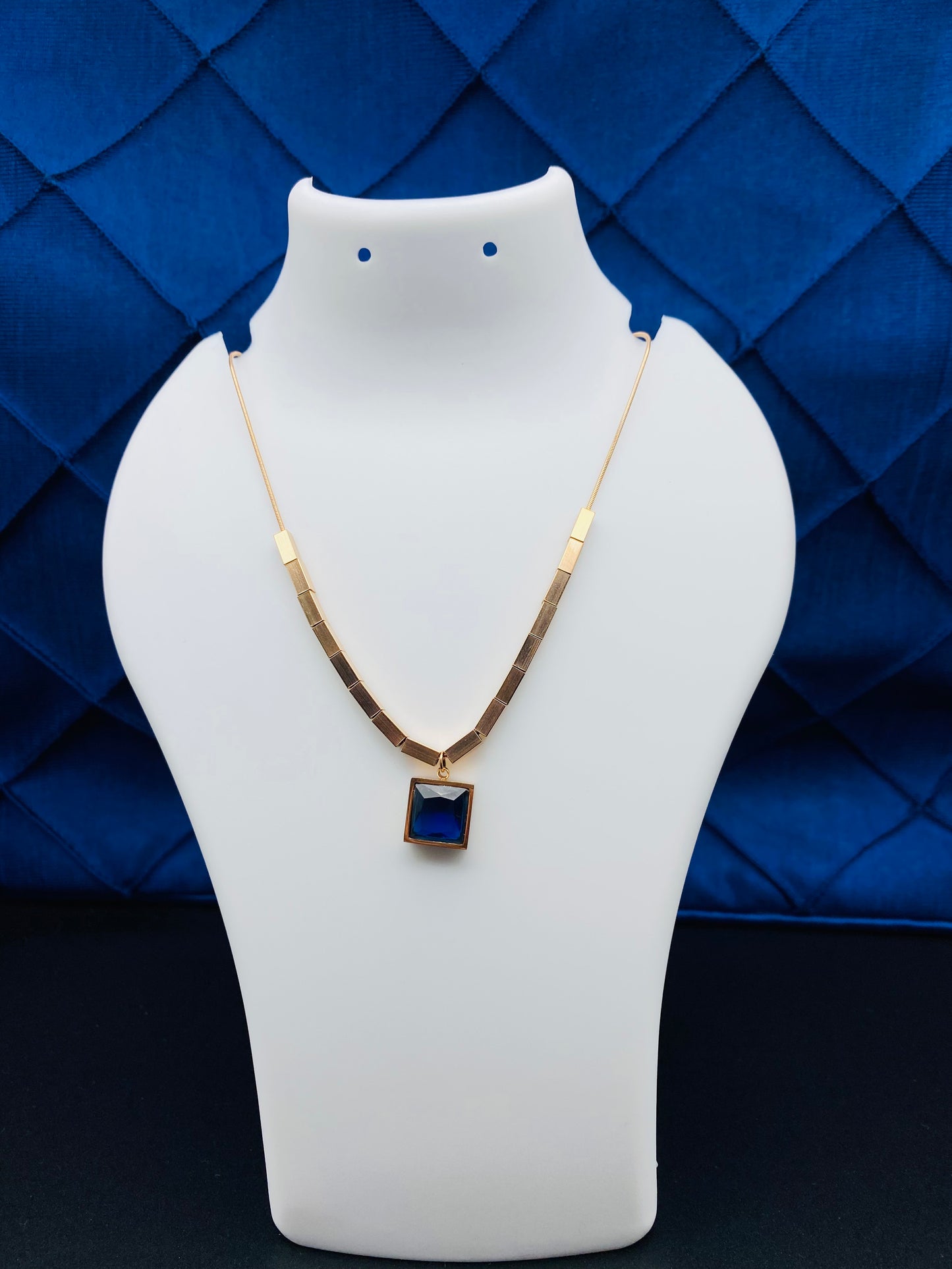 Sapphire Square Necklace