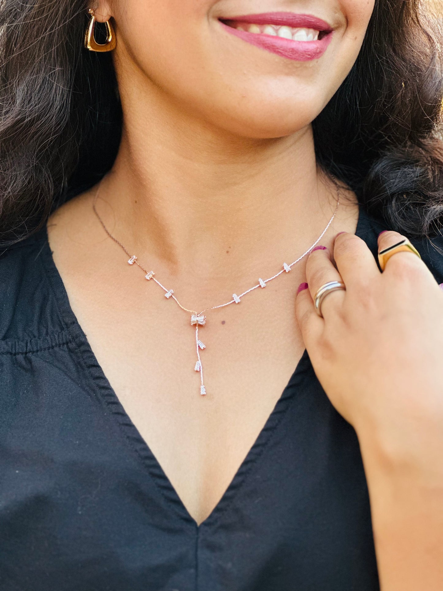 Sparkling Bowtie Necklace